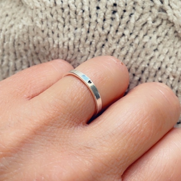 Sterling Silver Stacking Heart Ring - Picture 10 of 12